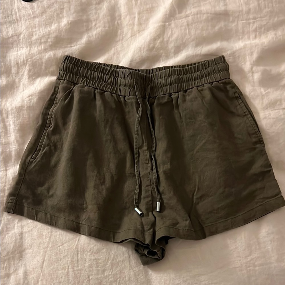 Zara Green 100% linen with Elastic Waistband and Drawstring